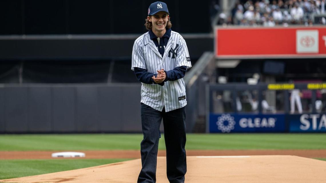Olympic Gold Medalist Throws First Pitch at Yankees Opener 