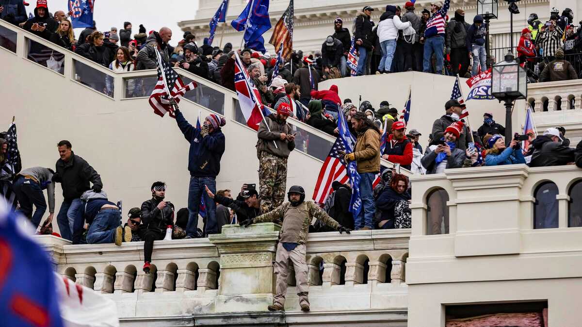Pro-Trump supporters storm the U.S. Capitol following a rally with President Donald Trump on Wednesday, Jan. 6, 2021, in Washington, D.C.