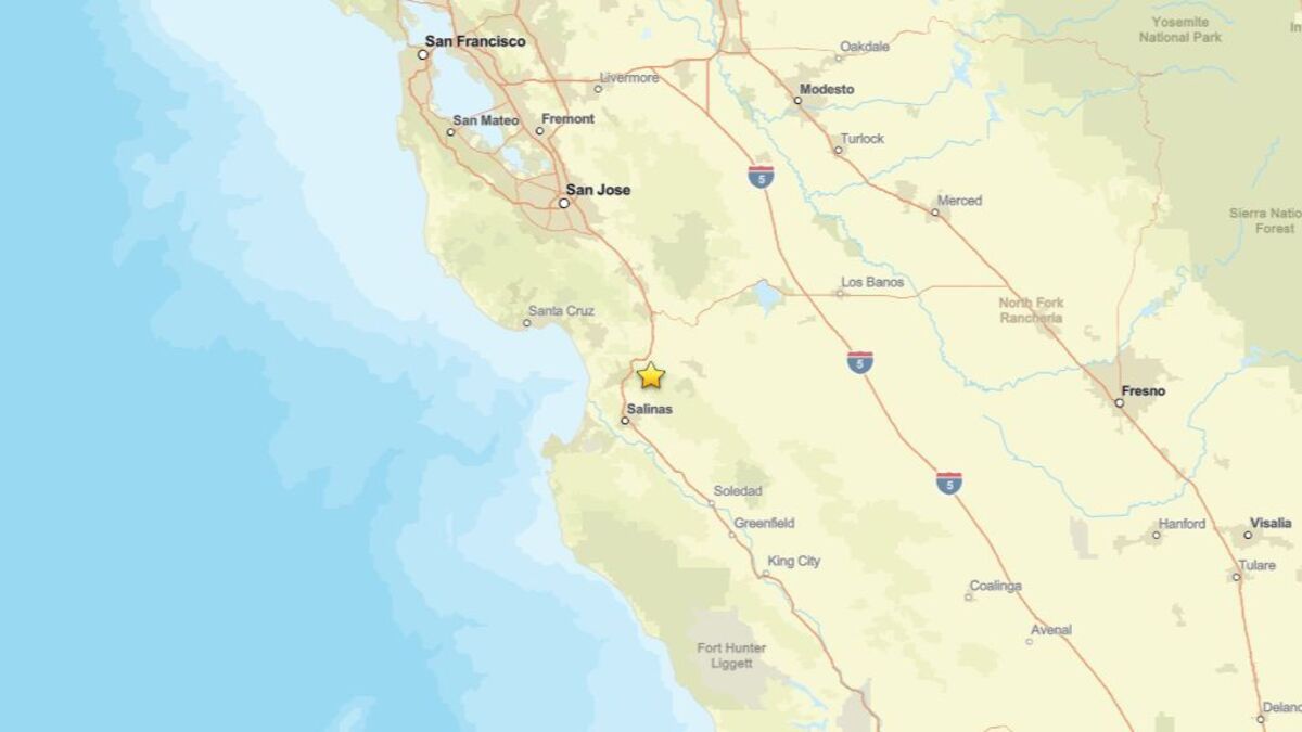 2.2 magnitude earthquake recorded near San Juan Bautista, CA on Oct. 13 ...