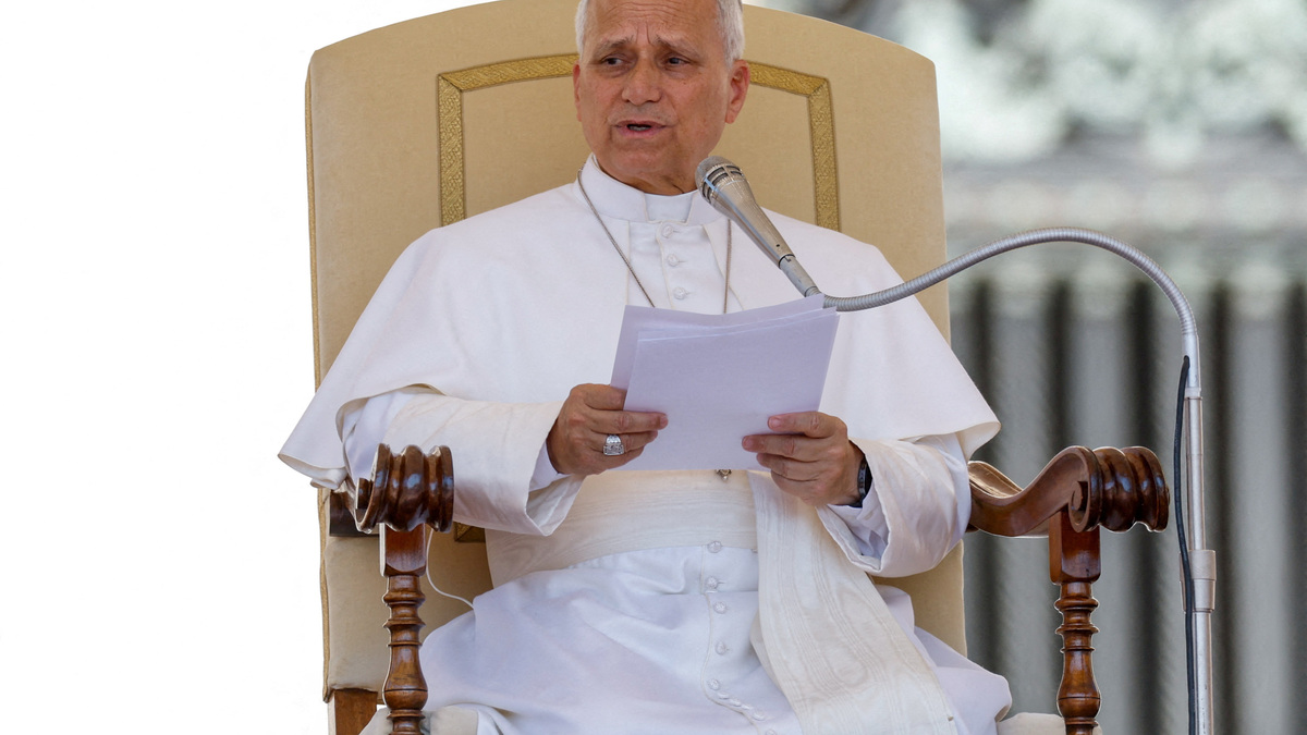 Pope Leo XIV speaks during a weekly general audience in St. Peter's Square at the Vatican, June 17, 2026. REUTERS/Remo Casilli