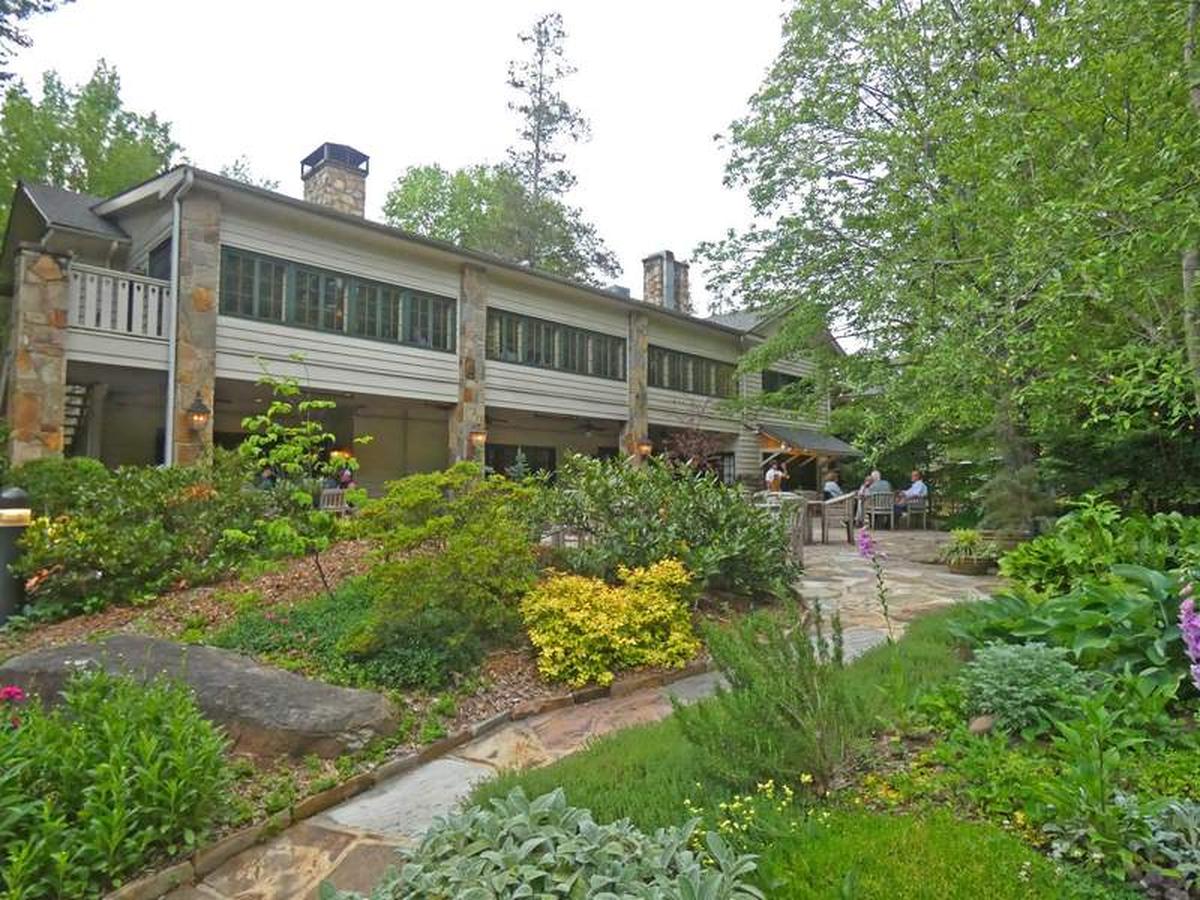  The rear of the main lodge looking out on the patio and garden. Photo credit: Kathleen Walls 