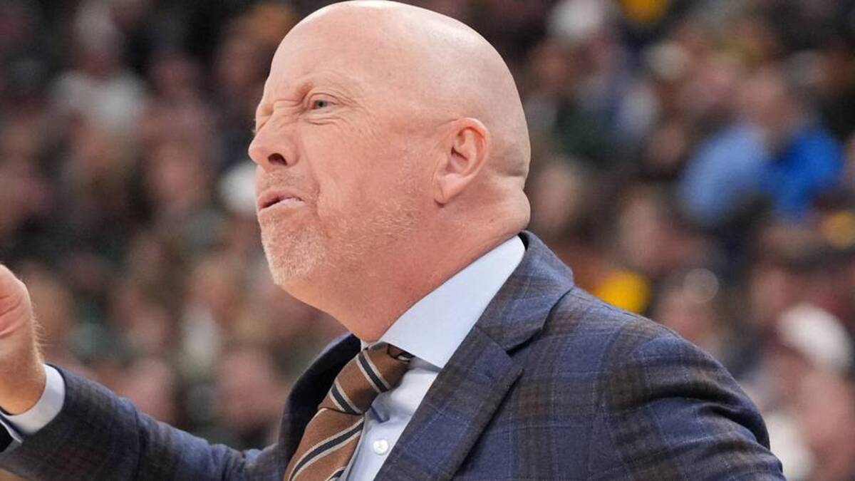  Mar 13, 2026; Chicago, IL, USA; UCLA Bruins head coach Mick Cronin yells at his team in the game against the Michigan State Spartans during the first half at United Center. Mandatory Credit: David Banks-Imagn Images | David Banks-Imagn Images 