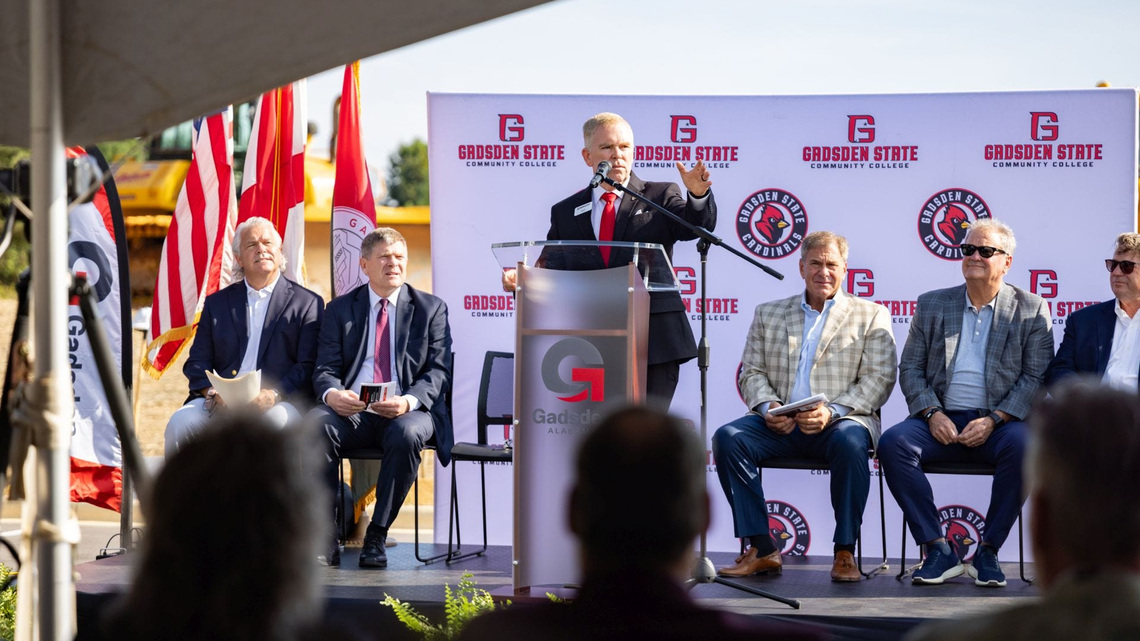 Gadsden State and city break ground on tennis hub 