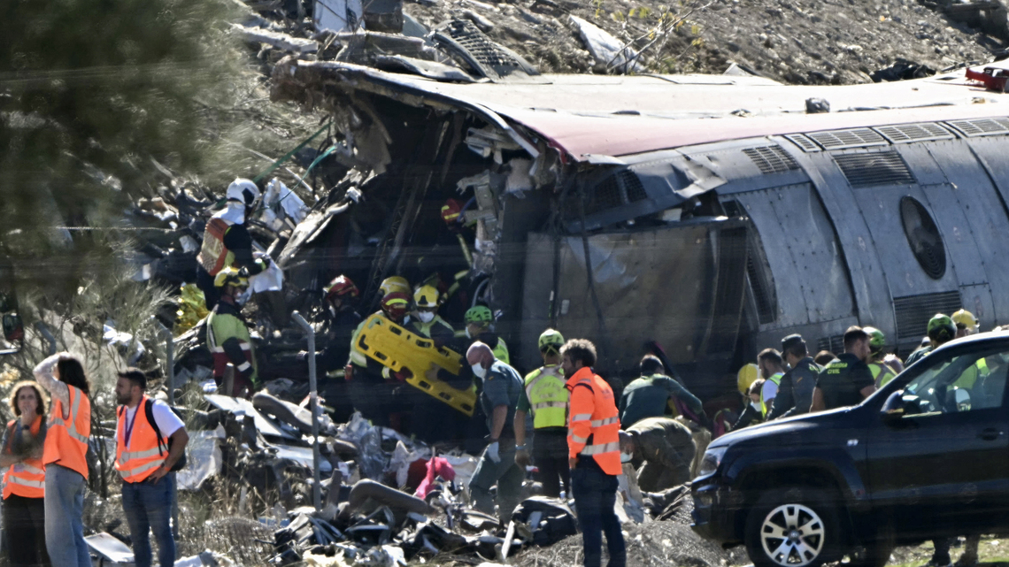 Spanish train crash kills at least 64 people south of Madrid