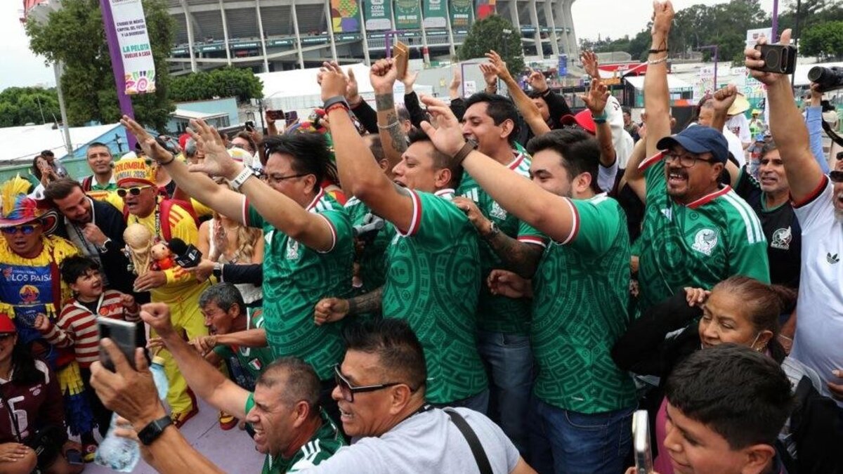 Soccer fans gather outside Mexico City Stadium in Mexico City on Wednesday on the eve of the opening match of the 2026 FIFA World Cup between Mexico and South Africa. Photo by Mario Guzman/EPA