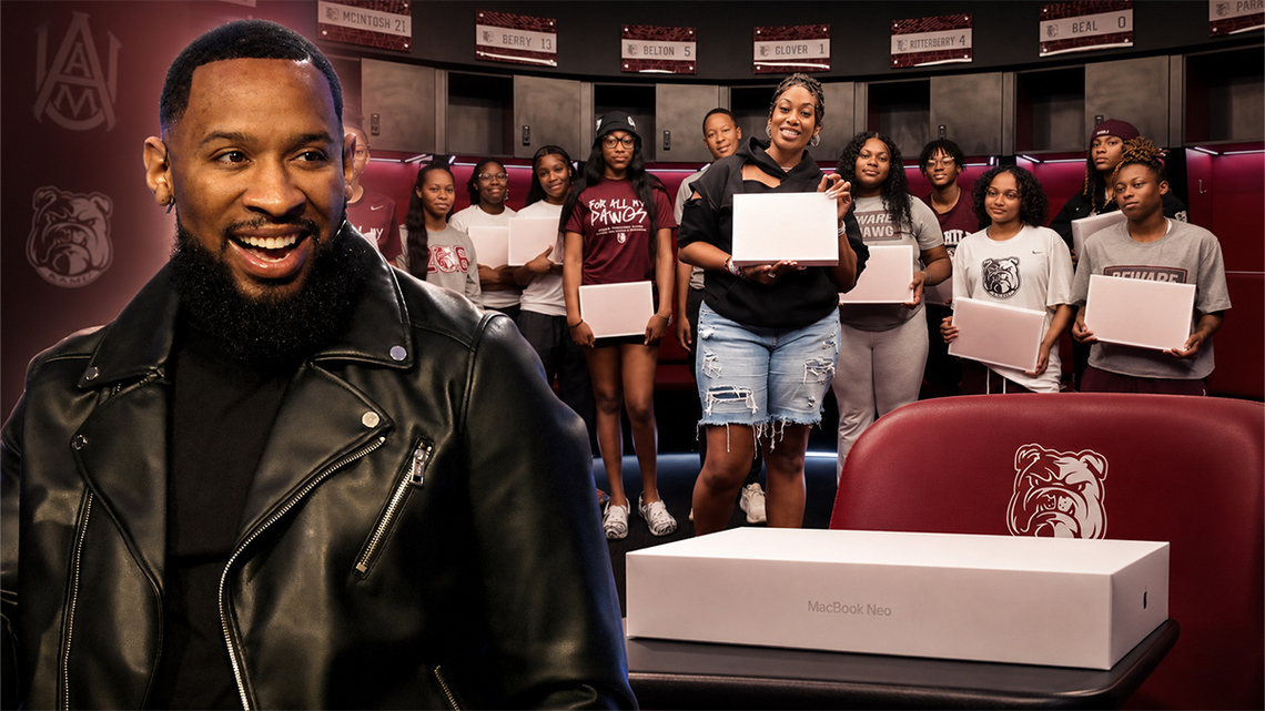 Gospel star Pastor Mike Jr. gives HBCU women's basketball MacBooks 