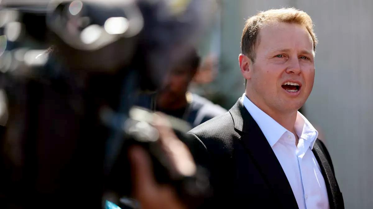 LA Mayoral candidate Spencer Pratt hosts a campaign in Los Angeles on Wednesday. (Robert Gauthier/Los Angeles Times/TNS)