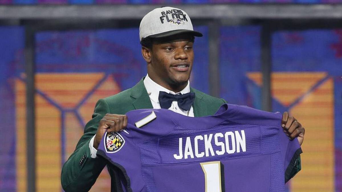  Lamar Jackson was the No. 32 pick in the 2018 NFL draft | Tim Heitman-Imagn Images 
