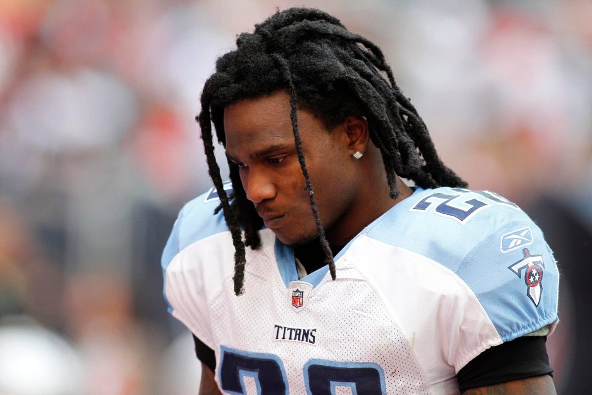  Nov 28, 2010; Houston, TX, USA; Tennessee Titans running back Chris Johnson (28) on the sidelines against the Houston Texans in the fourth quarter at Reliant Stadium. The Texans defeated the Titans 20-0. Credit: Brett Davis-USA TODAY Sports 