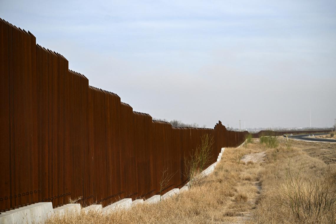  The U.S.-Mexico border wall on the outskirts of Eagle Pass, Texas, on February 19, 2026. 