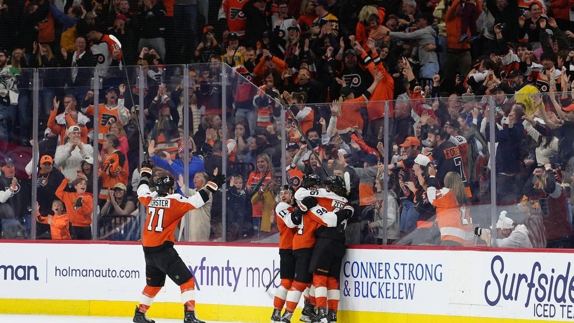 Martone's first career goal hands Flyers OT win over Bruins