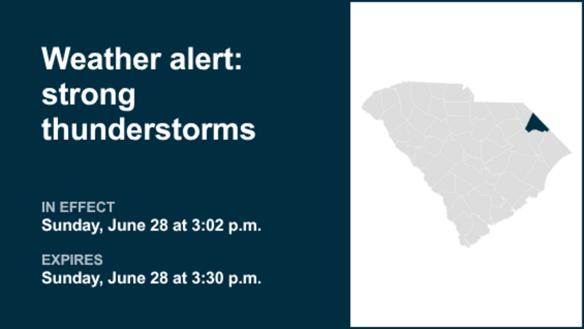 UPDATE: Weather alert for Dillon County early Sunday evening, says the NWS 