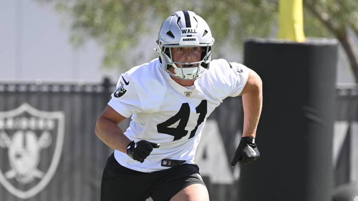  May 28, 2026; Henderson, NV, USA; Las Vegas Raiders cornerback Greedy Vance (41) runs a drill during organized team activities at Intermountain Health Performance Center. Mandatory Credit: Candice Ward-Imagn Images | Candice Ward-Imagn Images 