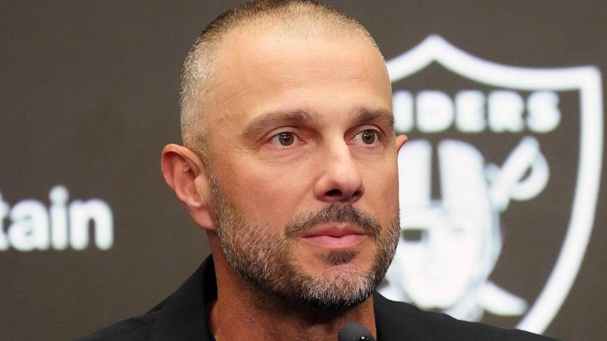  Feb 10, 2026; Henderson, NV, USA; Las Vegas Raiders general manager John Spytek at press conference at Intermountain Health Performance Center. Mandatory Credit: Kirby Lee-Imagn Images | Kirby Lee-Imagn Images 