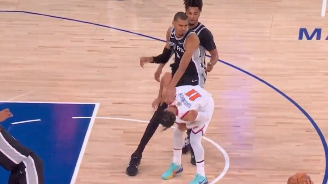 NBA Fans Calling For Victor Wembanyama To Face Discipline For Dirty Foul 