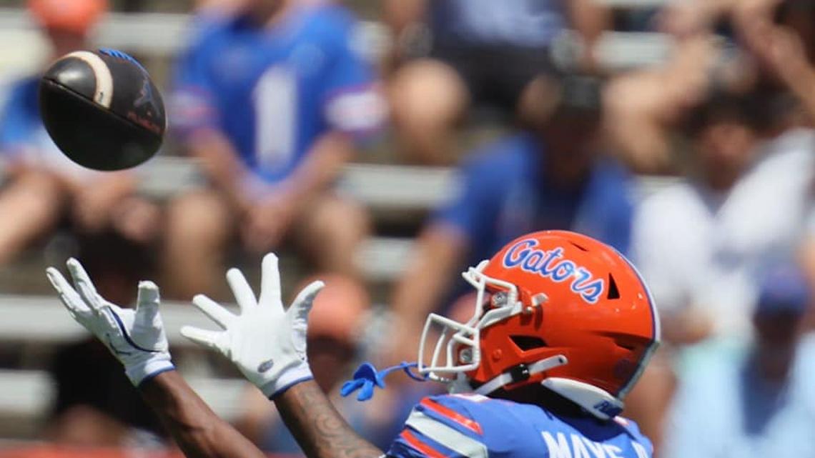  Florida wide receiver Micah Mays Jr. was arguably the Gators' biggest breakout star in spring camp. | Alan Youngblood/Gainesville Sun / USA TODAY NETWORK via Imagn Images 
