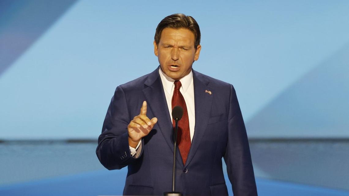Florida Gov. Ron DeSantis unveiled his proposal for a new congressional map on Monday ahead of the state legislature convening a special session. Photo by Tannen Maury/UPI