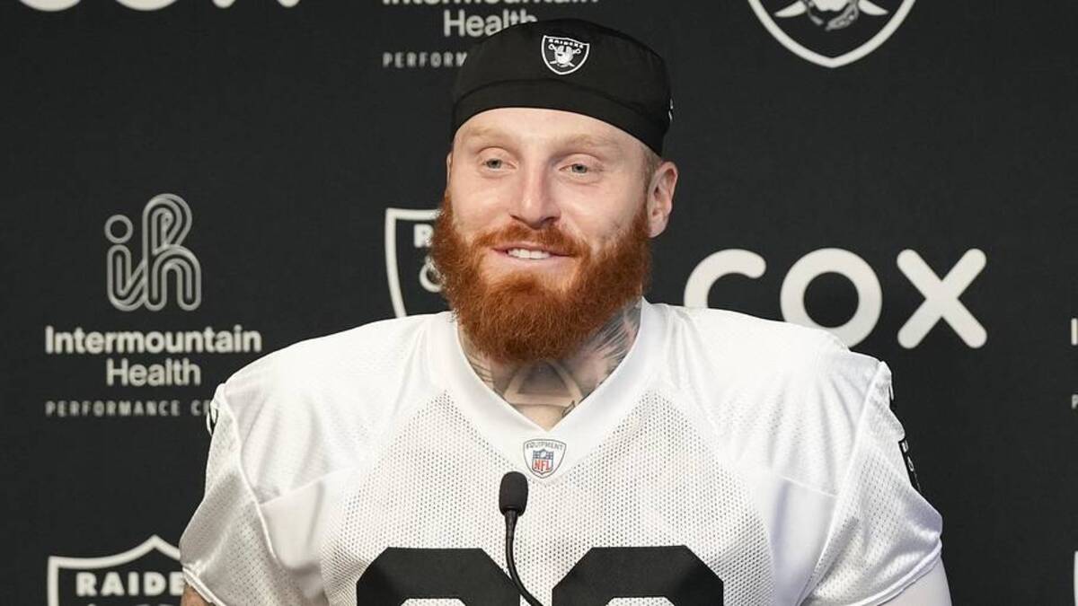  Jun 3, 2026; Henderson, NV, USA; Las Vegas Raiders defensive end Maxx Crosby (98) speaks during a news conference during organized team activities at Intermountain Health Performance Center. Mandatory Credit: Candice Ward-Imagn Images | Candice Ward-Imagn Images 