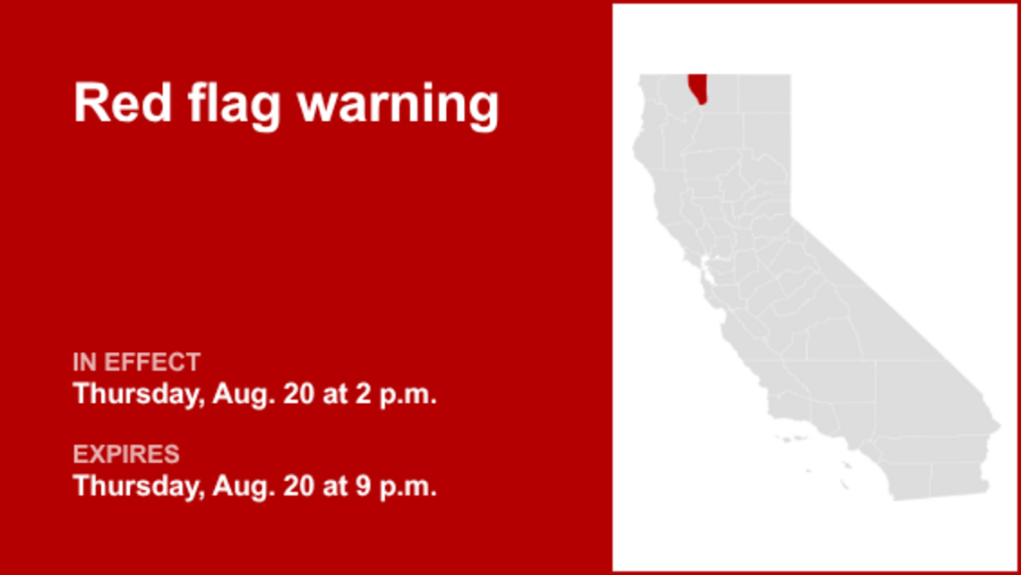 Red flag warning for Central Siskiyou County until Thursday night 