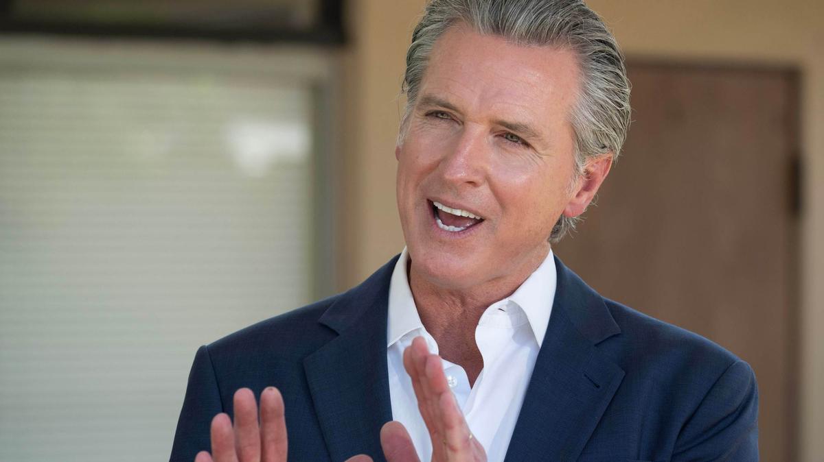 Gov. Gavin Newsom speaks on the federal governments demobilization of 2,000 National Guard members, as well as the effect of immigration raids across California during a press conference in Downey on Wednesday, July 16, 2025. (Photo by Drew A. Kelley, Press-Telegram/SCNG)