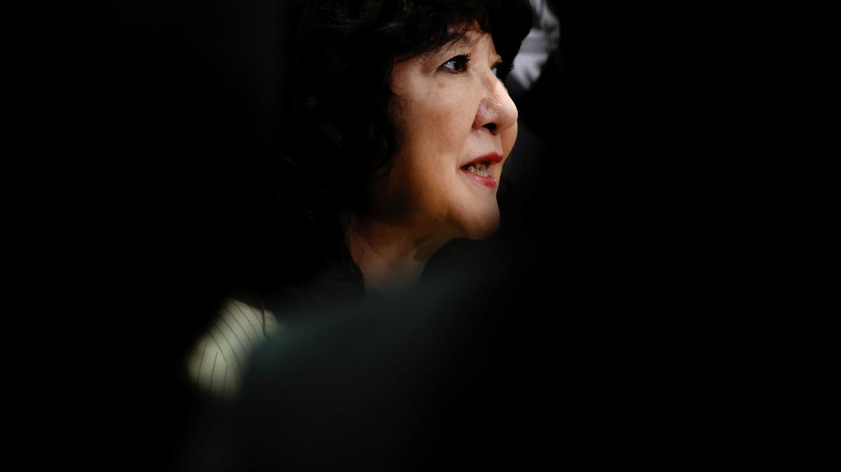Japan's Finance Minister Satsuki Katayama speaks to media after a meeting involving the Financial Services Agency, the Bank of Japan, the National Cybersecurity Office, the country's top three banks and Japan Exchange Group, following concerns about potential vulnerabilities linked to Anthropic's Mythos AI model, in Tokyo, Japan, April 21, 2026.    REUTERS/Kim Kyung-Hoon