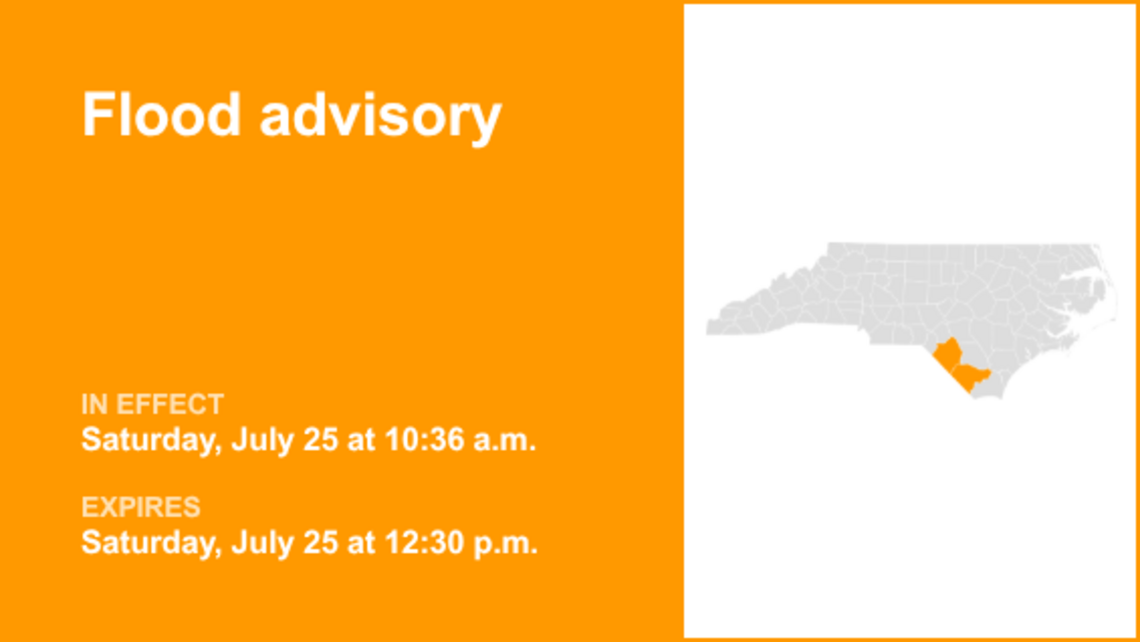 UPDATE: The flood advisory is likely to expire at 12:30 p.m. 