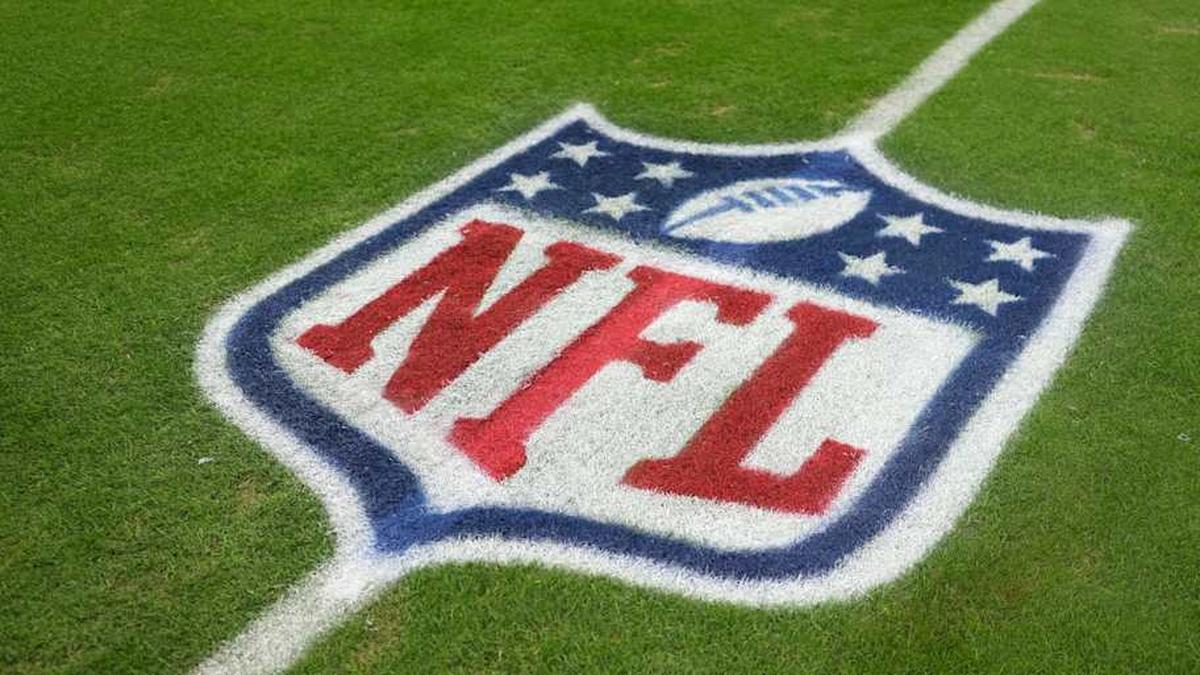  Nov 23, 2025; Paradise, Nevada, USA; The NFL shield logo on the field at Allegiant Stadium. Mandatory Credit: Kirby Lee-Imagn Images | Kirby Lee-Imagn Images 