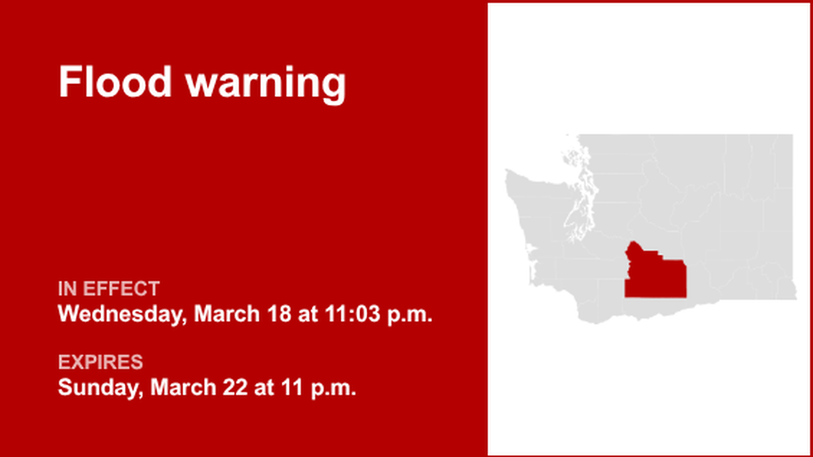 UPDATE: Yakima County placed under a flood warning until Sunday night 