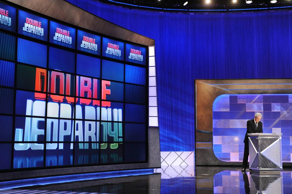  CULVER CITY, CA - APRIL 17: Game show host Alex Trebek rehearses his lines on the set of the "Jeopardy!" Million Dollar Celebrity Invitational Tournament Show Taping on April 17, 2010 in Culver City, California. (Photo by Amanda Edwards/Getty Images) 