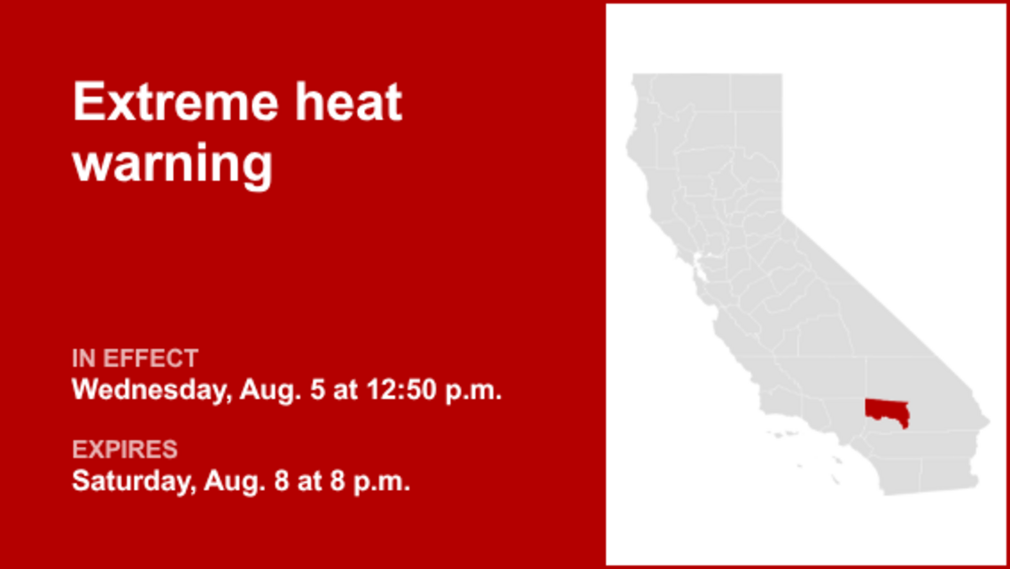 UPDATE: The extreme heat warning for Southern California is likely to expire at 8 p.m. 