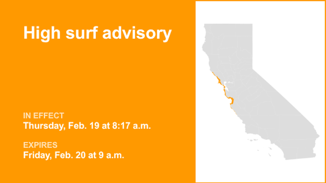 High surf advisory active for Bay Area Shorelines until Friday morning 