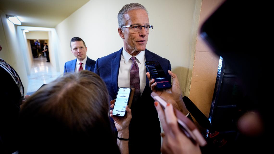 Senate Majority Leader John Thune, R-S.D., said Monday he hopes to avoid a “vote-a-rama” by confining a reconciliation bill designed to help end the partial shutdown of the Department of Homeland Security to the narrow mission of funding Immigration and Customs Enforcement and the Border Patrol.