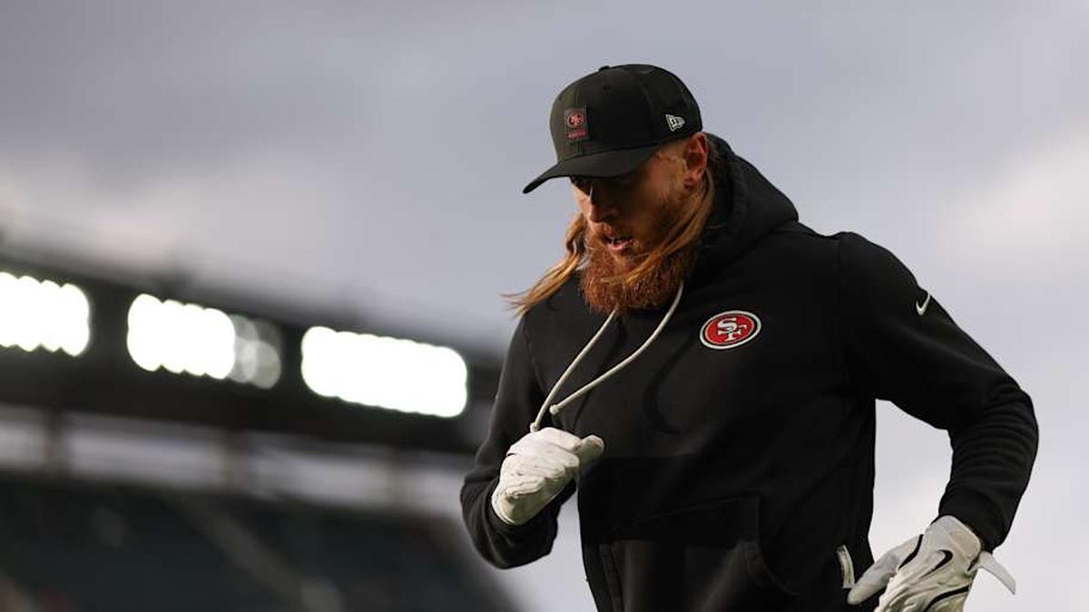  Jan 11, 2026; Philadelphia, PA, USA; San Francisco 49ers tight end George Kittle (85) warms up prior to an NFC Wild Card Round game against the Philadelphia Eagles at Lincoln Financial Field. Mandatory Credit: Bill Streicher-Imagn Images | Bill Streicher-Imagn Images 