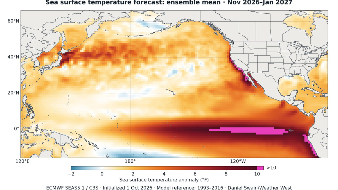 A dramatic El Niño effect is headed for the West Coast