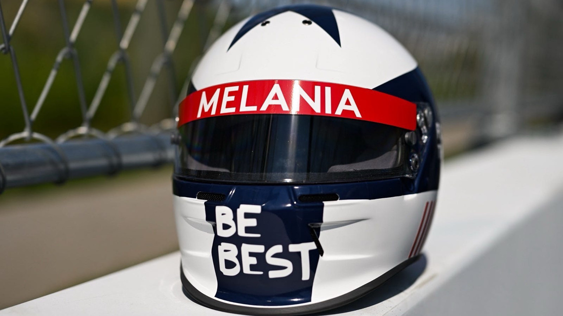 Melania Trump gets a new racing helmet ahead of 250 Grand Prix