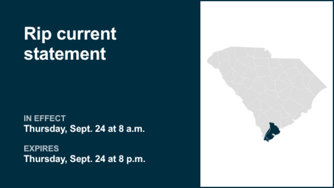UPDATE: Rip current statement for Coastal Colleton and Charleston County until Thursday evening 