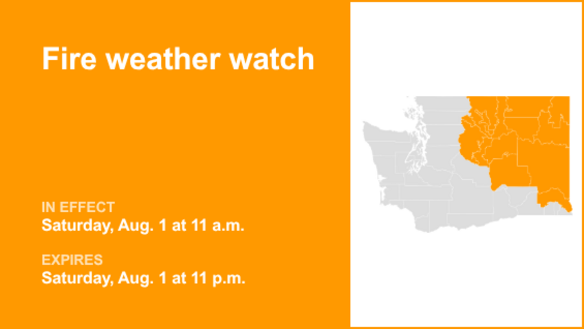 UPDATE: Fire weather watch for Eastern Washington for Saturday - enhanced fire threat 