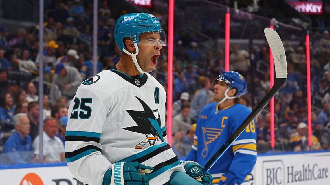 Sharks rally past Blues on Nurse’s overtime goal