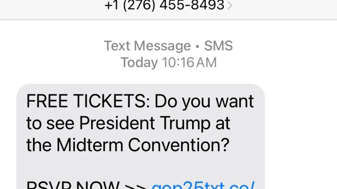That free Trump convention ticket text looks like a scam, but the GOP says it's legitimate 