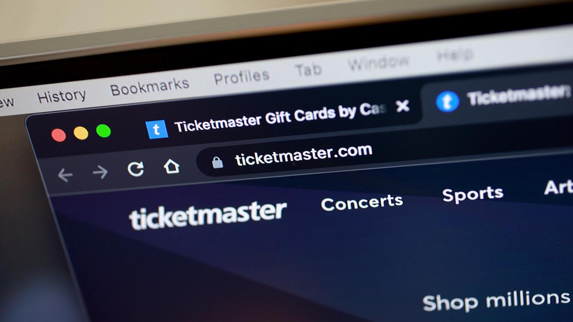 In this photo illustration, a Ticketmaster website is shown on a computer screen on Nov. 18, 2022, in Miami. (Joe Raedle/Getty Images/TNS)