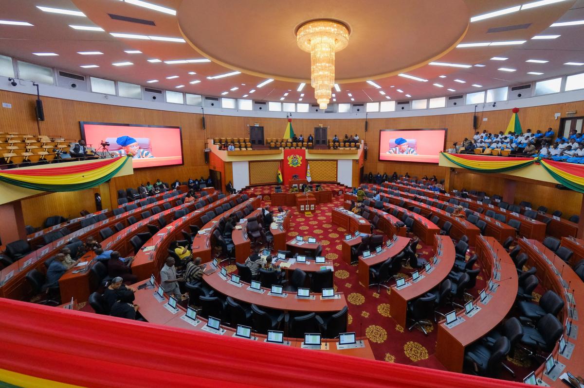 Ghanaian lawmakers attend a parliamentary session on the Human Sexual Rights and Family Values Bill in Accra, Ghana, May 29, 2026. REUTERS/Francis Kokoroko