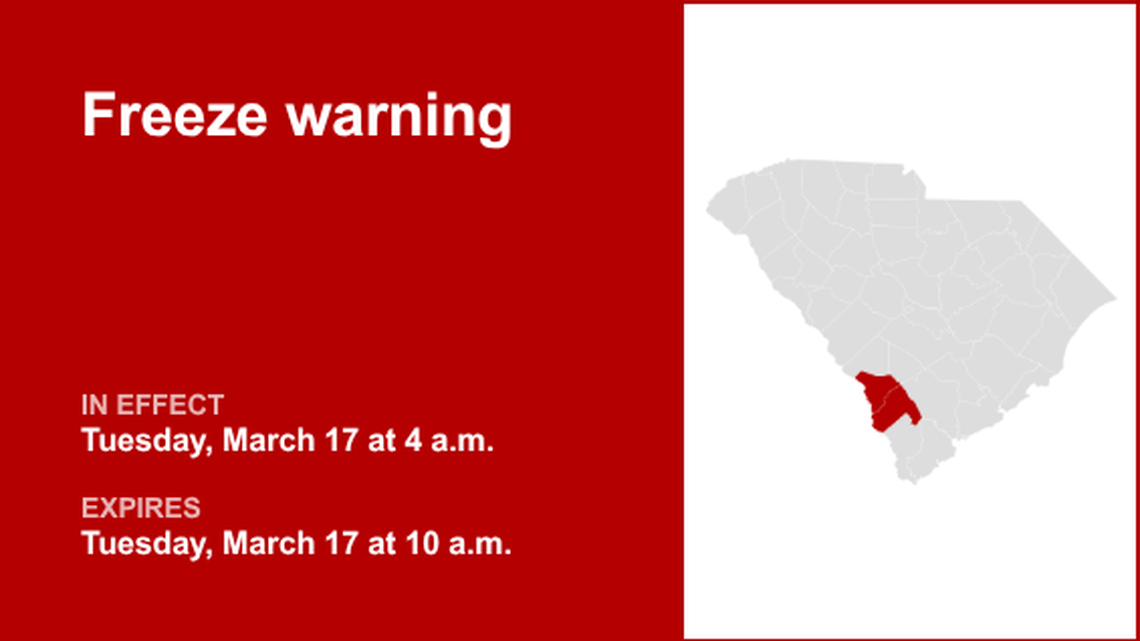 UPDATE: Freeze warning for Lowcountry Wednesday morning - temperatures dipping to 30 