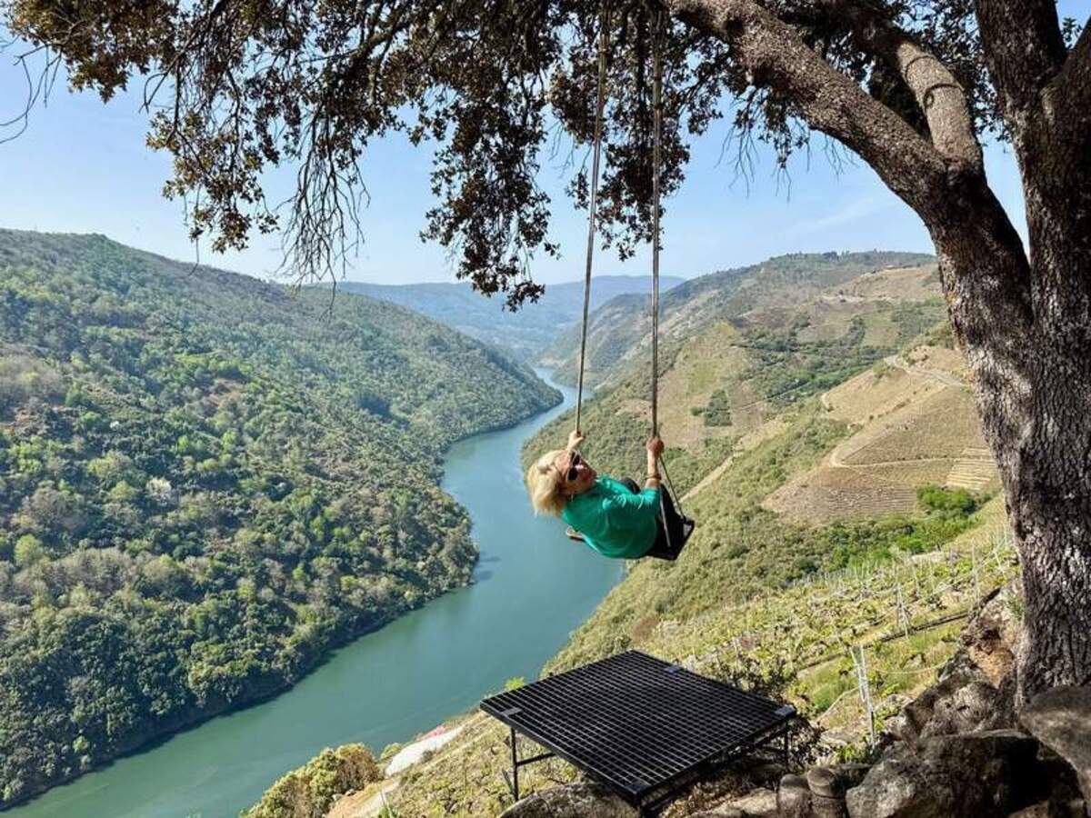  A swing with a view at Adega Terra Brava winery.. Photo credit: photo of writer Margot Black by Kerrick James 