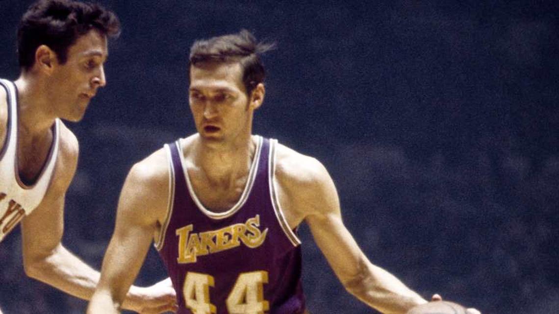  Feb 17, 1970; New York, NY, USA; FILE PHOTO; Los Angeles Lakers guard Jerry West (44) drives against New York Knicks guard Mike Riordan (6) at Madison Square Garden. Mandatory Credit: Manny Rubio-Imagn Images | Manny Rubio-Imagn Images 