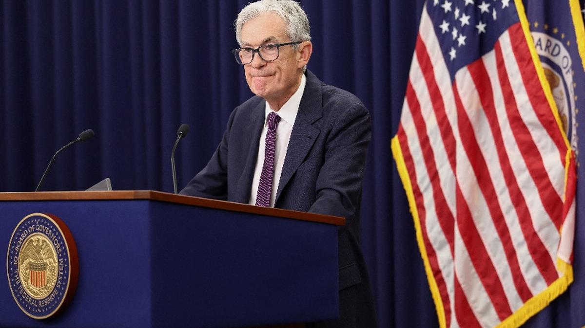 U.S. Federal Reserve Chair Jerome Powell reacts during a press conference following a two-day meeting of the Federal Open Market Committee (FOMC), at the U.S. Federal Reserve in Washington, D.C., U.S., April 29, 2026. REUTERS/Kevin Lamarque