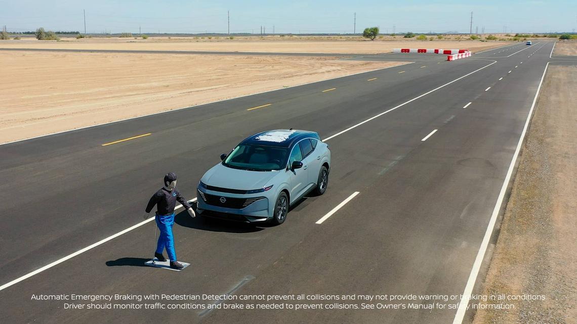  Automatic Emergency Braking Testing at the ADAS testing area at Nissan's Arizona Testing Center Nissan