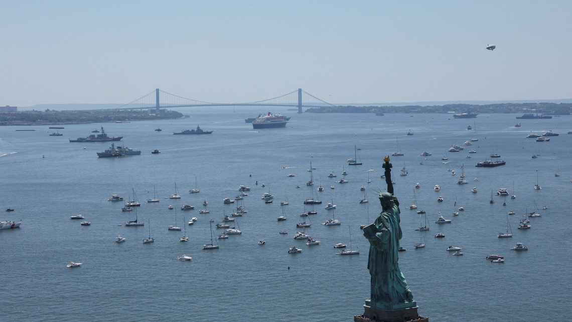 Vessel forced out of New York ship parade over 'politically charged' banners 