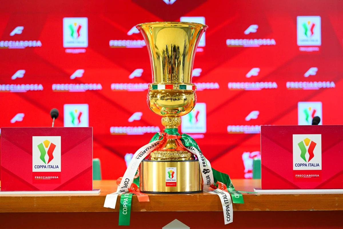  The Coppa Italia Frecciarossa Cup pictured during the FC Internazionale press conference ahead of Final Coppa Italia Match between SS Lazio and FC Internazionale at Stadio Olimpico on May 12, 2026 in Rome, Italy. (Photo by Mattia Pistoia - Inter/Inter via Getty Images) Photo by Mattia Pistoia - Inter/Inter via Getty Images