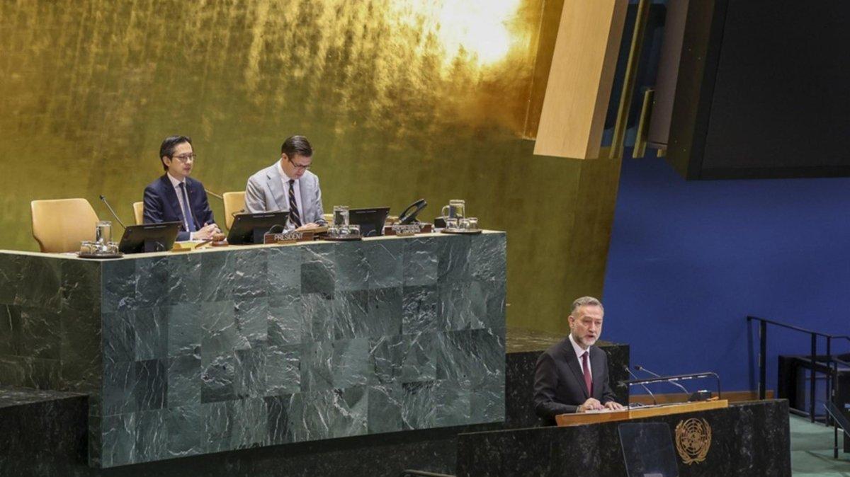 Delegates speak during the continuing general debate of the 2026 Review Conference of the Parties to the Treaty on the Non-Proliferation of Nuclear Weapons at United Nations Headquarters in New York, United States, 28 April 2026. States parties are examining the implementation of the treaty’s provisions since 2022, after failing to reach agreement on the substantive part of the draft final document that year. Photo by SARAH YENESEL /EPA