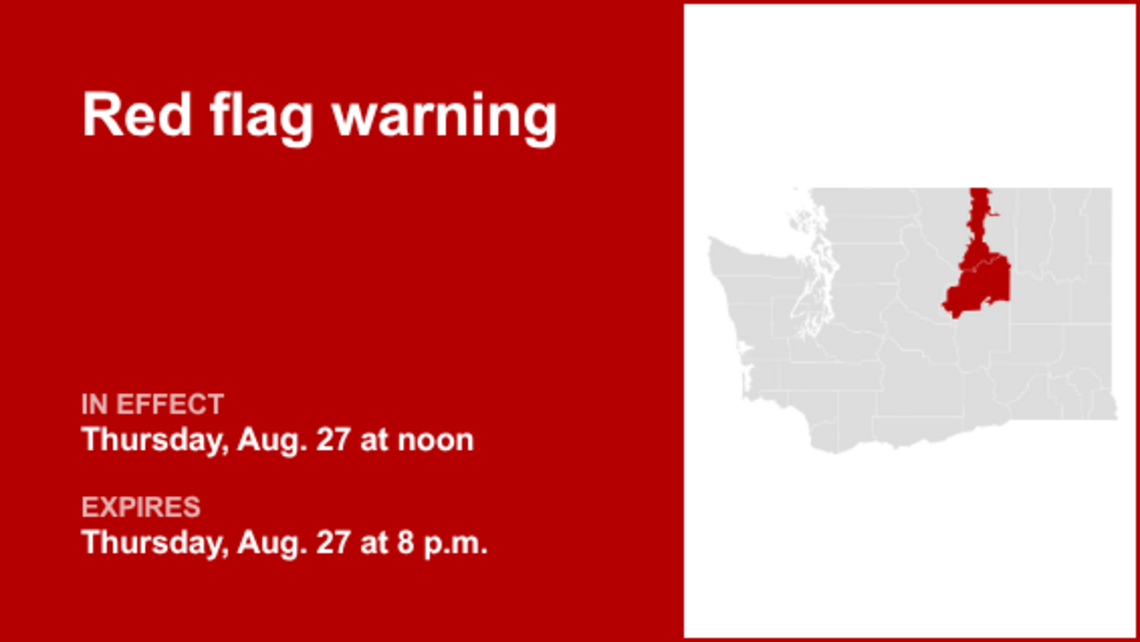 Red flag warning issued for Okanogan Valley and Waterville Plateau for Thursday 